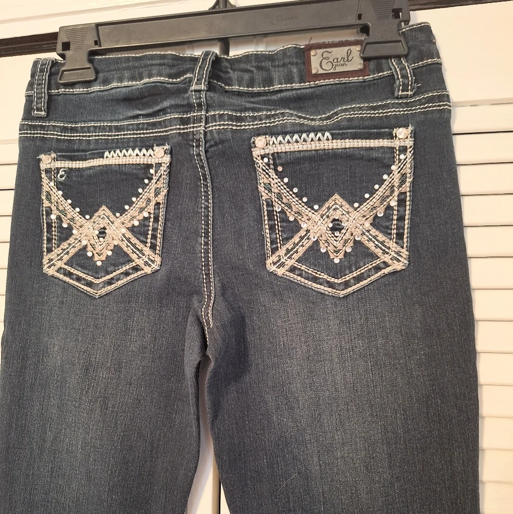 Earl sequin skinny jeans sz 5 *D - Picture 3 of 5